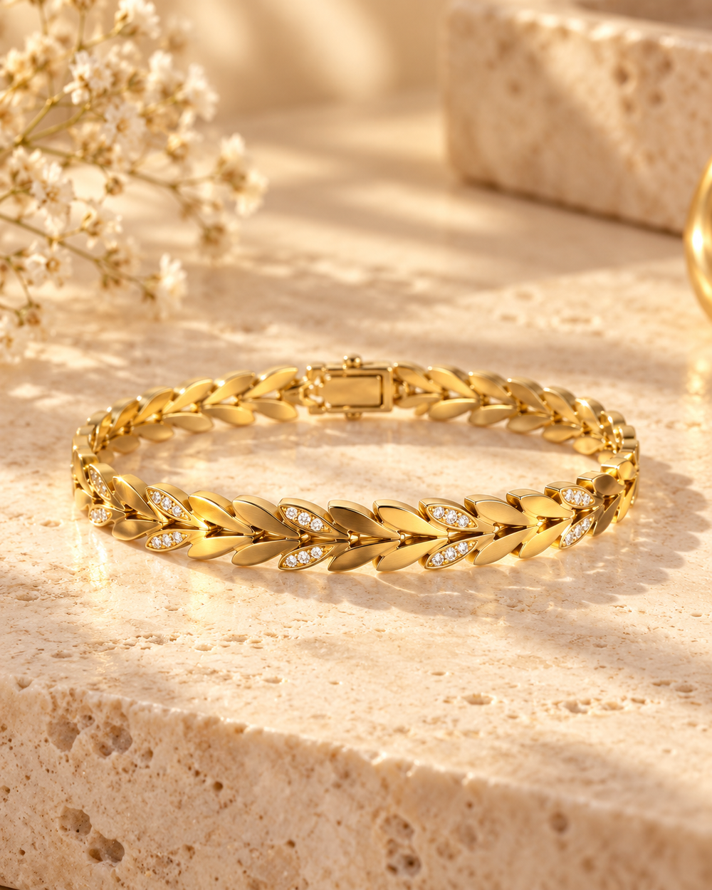 Bracelet Feuille Femme — Gold — Estevan & Co.