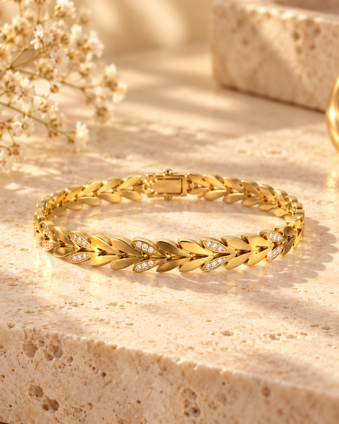 Bracelet Feuille Femme — Gold — Estevan & Co.