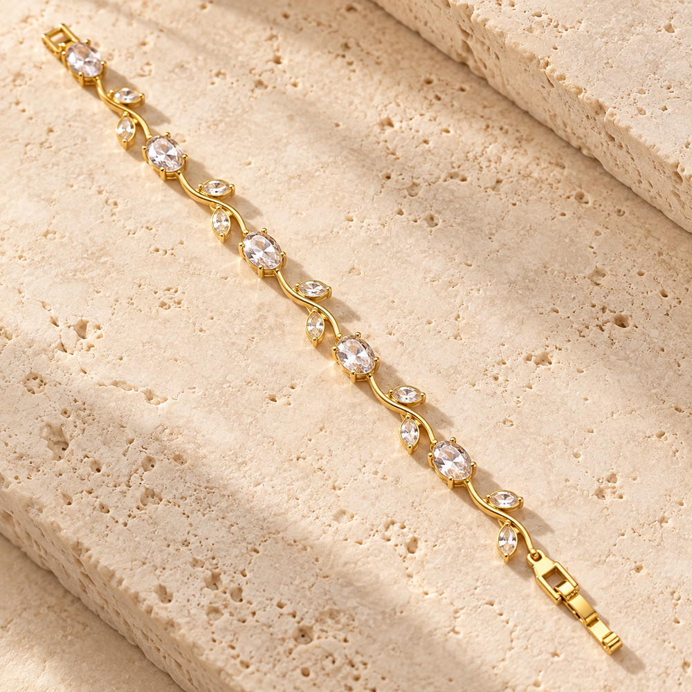 Bracelet Vigne Femme — Cristal Blanc — Estevan & Co.