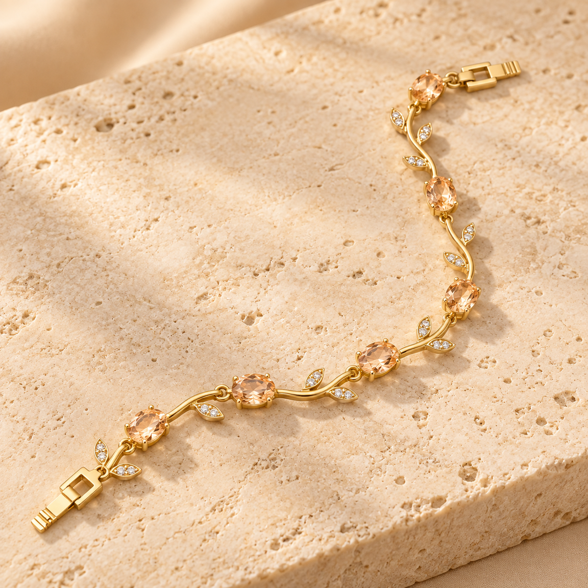 Bracelet Vigne Femme — Cristal Champagne — Estevan & Co.