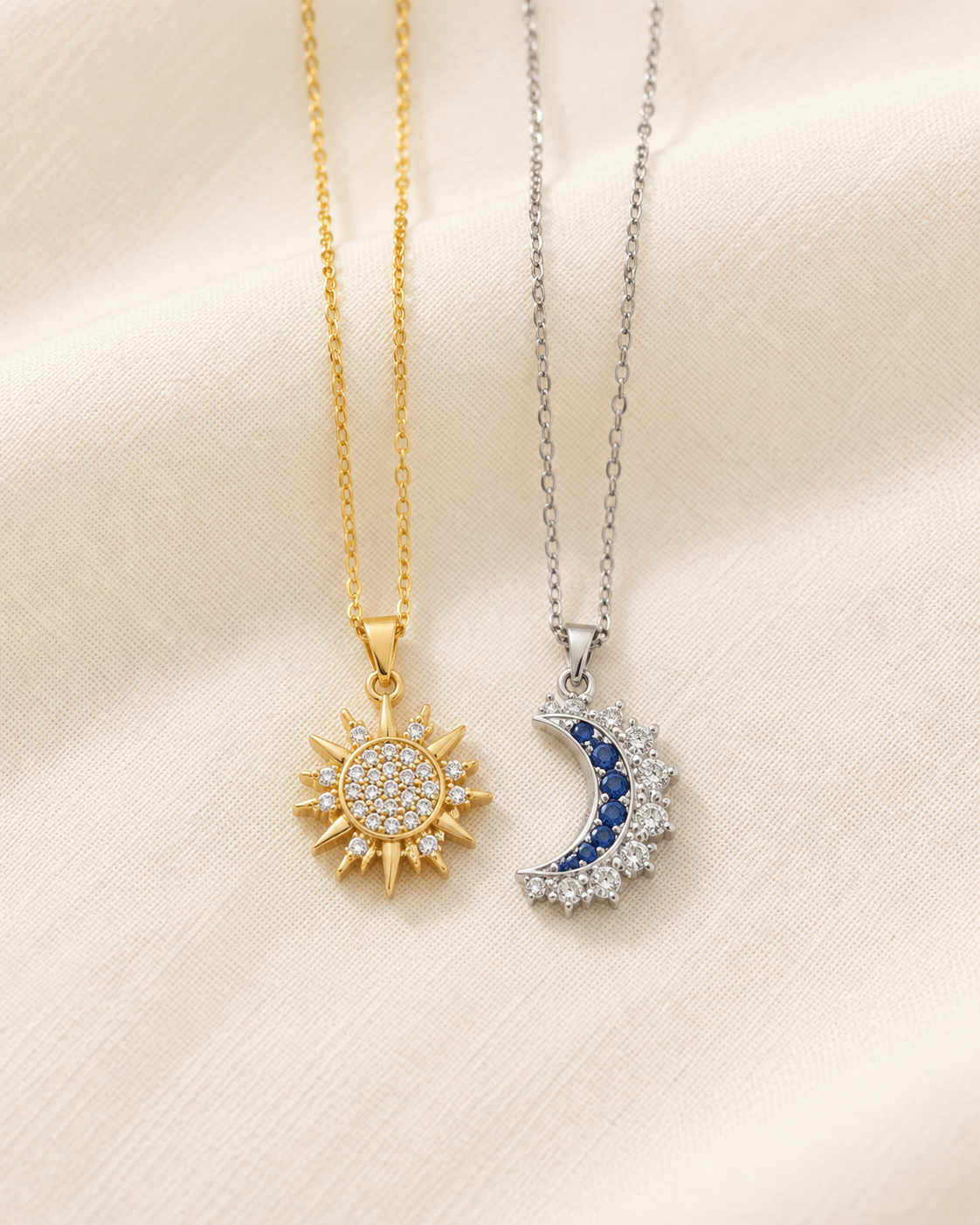 Collier Soleil & Lune — Doré et Argent