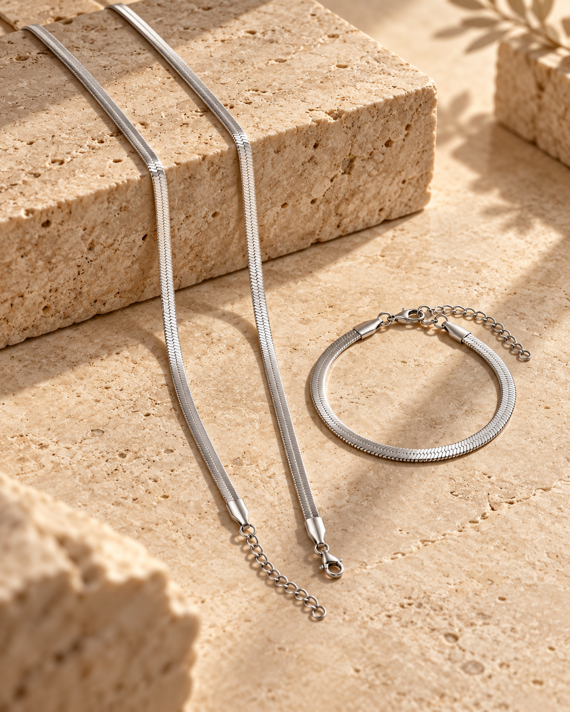Ensemble Homme Chaine + Bracelet — Argenté — Estevan & Co.
