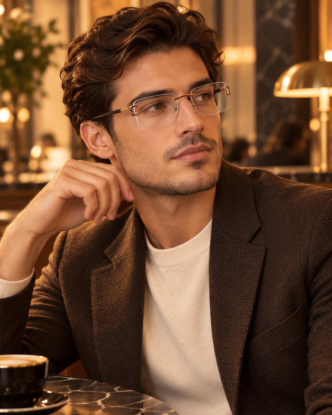Lunettes Homme Rimless — portées — Estevan & Co.