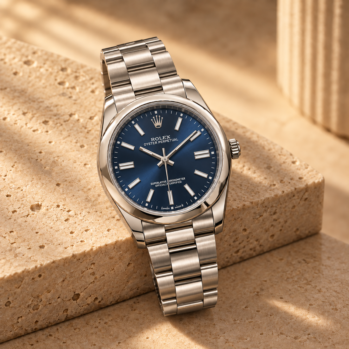 Montre 36MM Homme — Cadran Bleu