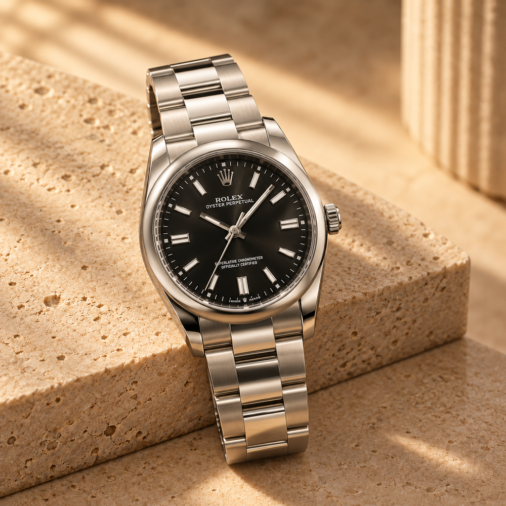 Montre 36MM Homme — Cadran Noir