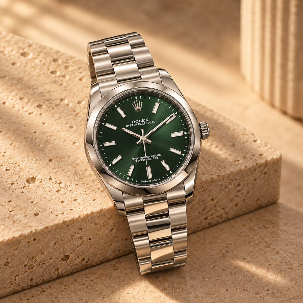 Montre 36MM Homme — Cadran Vert