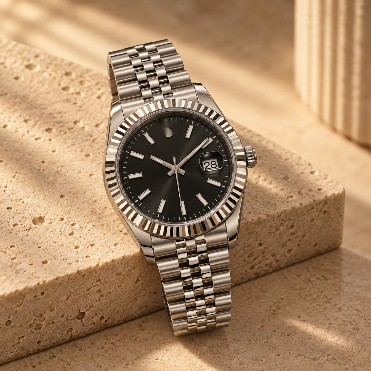 Montre Classique Homme — Cadran Noir