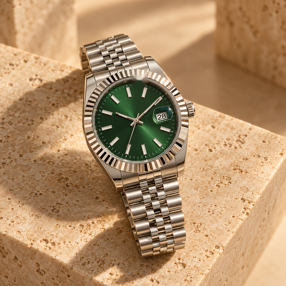 Montre Classique Homme — Cadran Vert