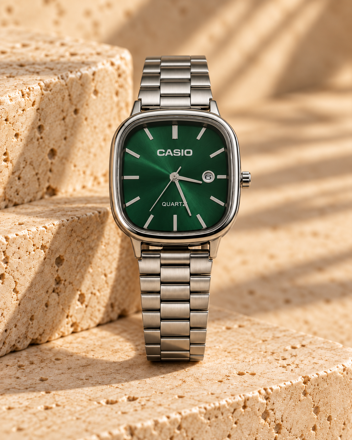 Montre Homme — Gris / Cadran Vert