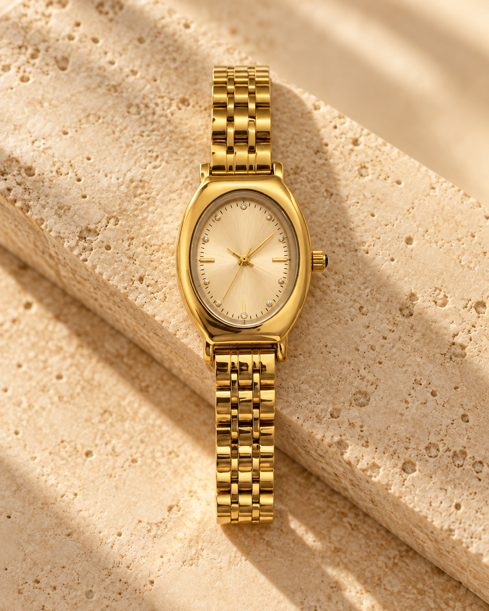 Montre Ovale Femme — Gold / Tableau Gold