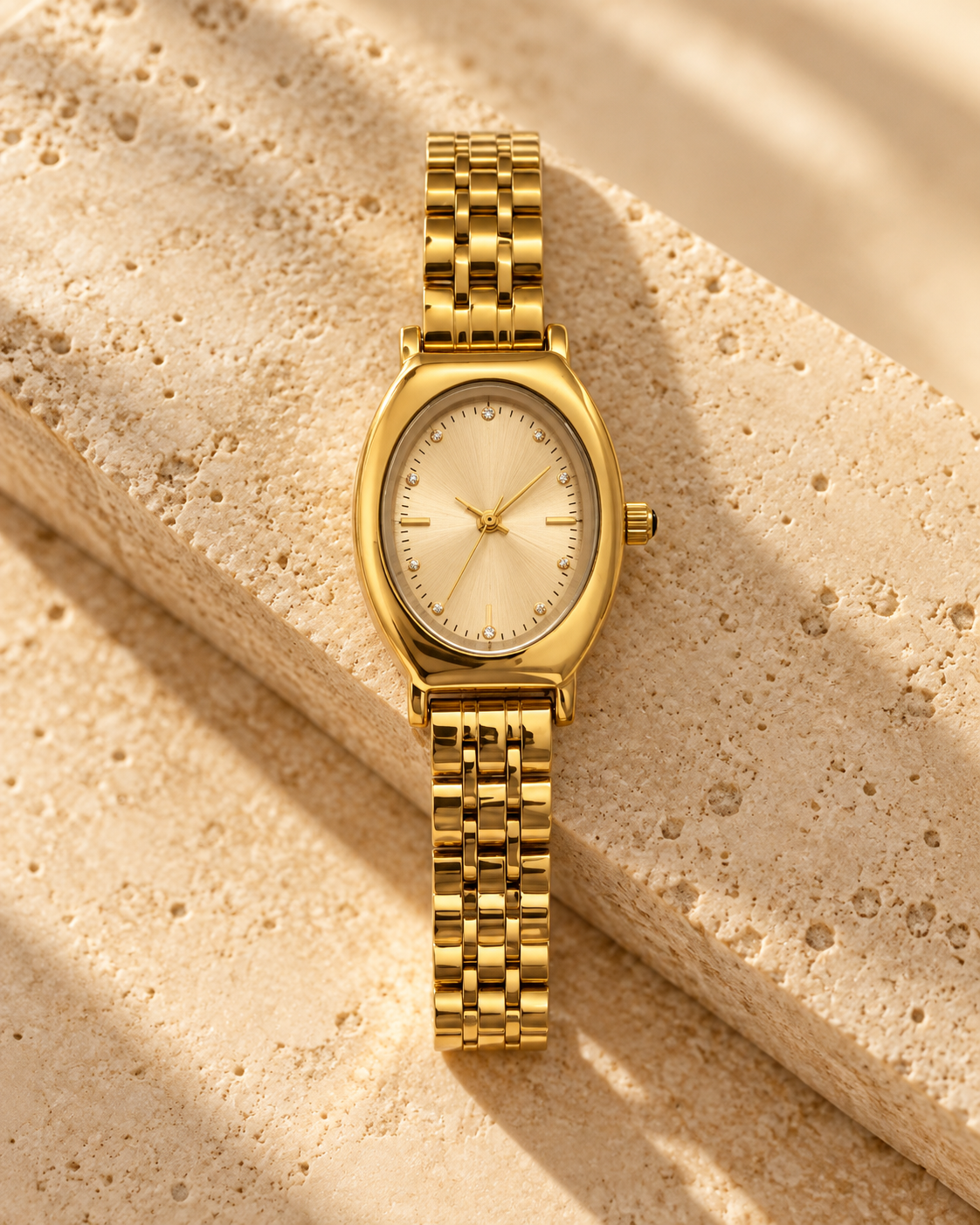 Montre Ovale Femme — Gold / Tableau Gold